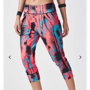 Fabletics yoga capri  pants pink blue size XS